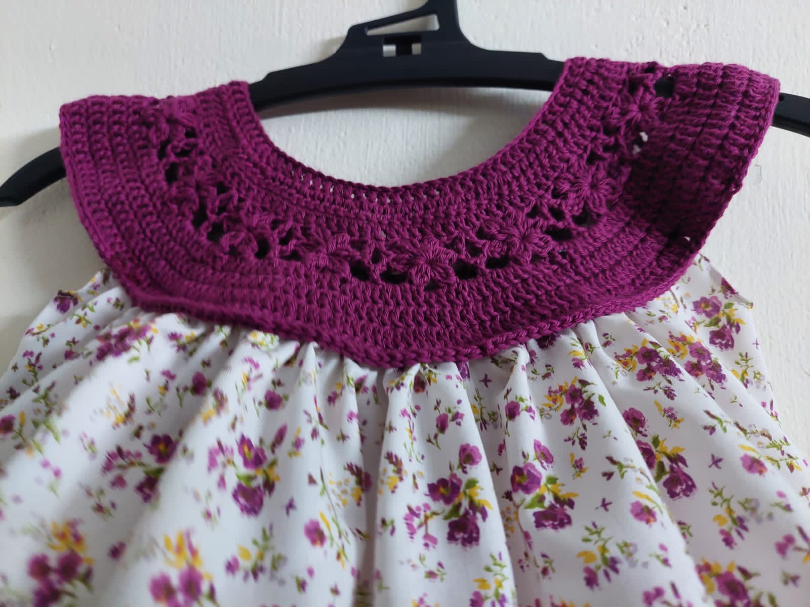 crochet dress yoke pattern Free Bernat Ruffle Yoke Baby Dress Crochet Pattern