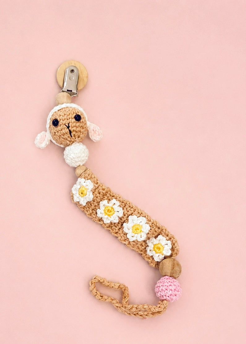 Crochet pacifier clip