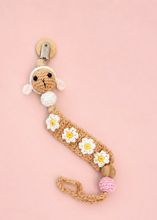 Crochet pacifier clip