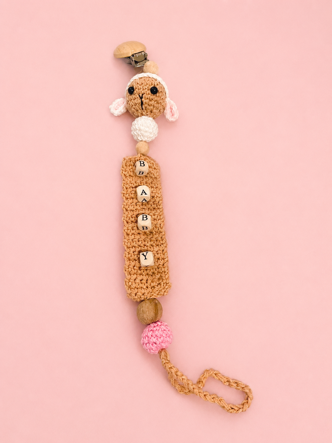 Crochet pacifier clip