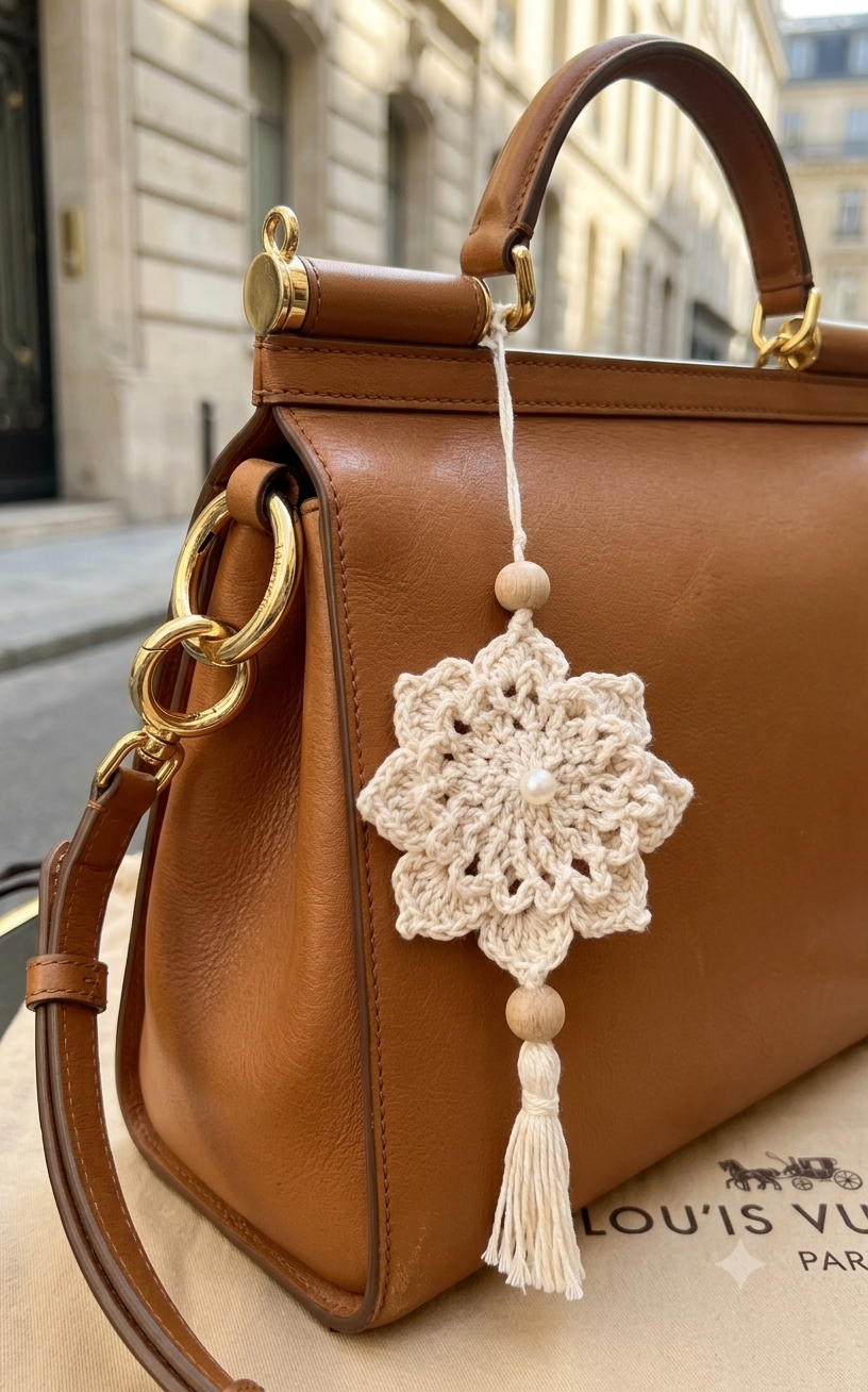 Snowflake bag charm