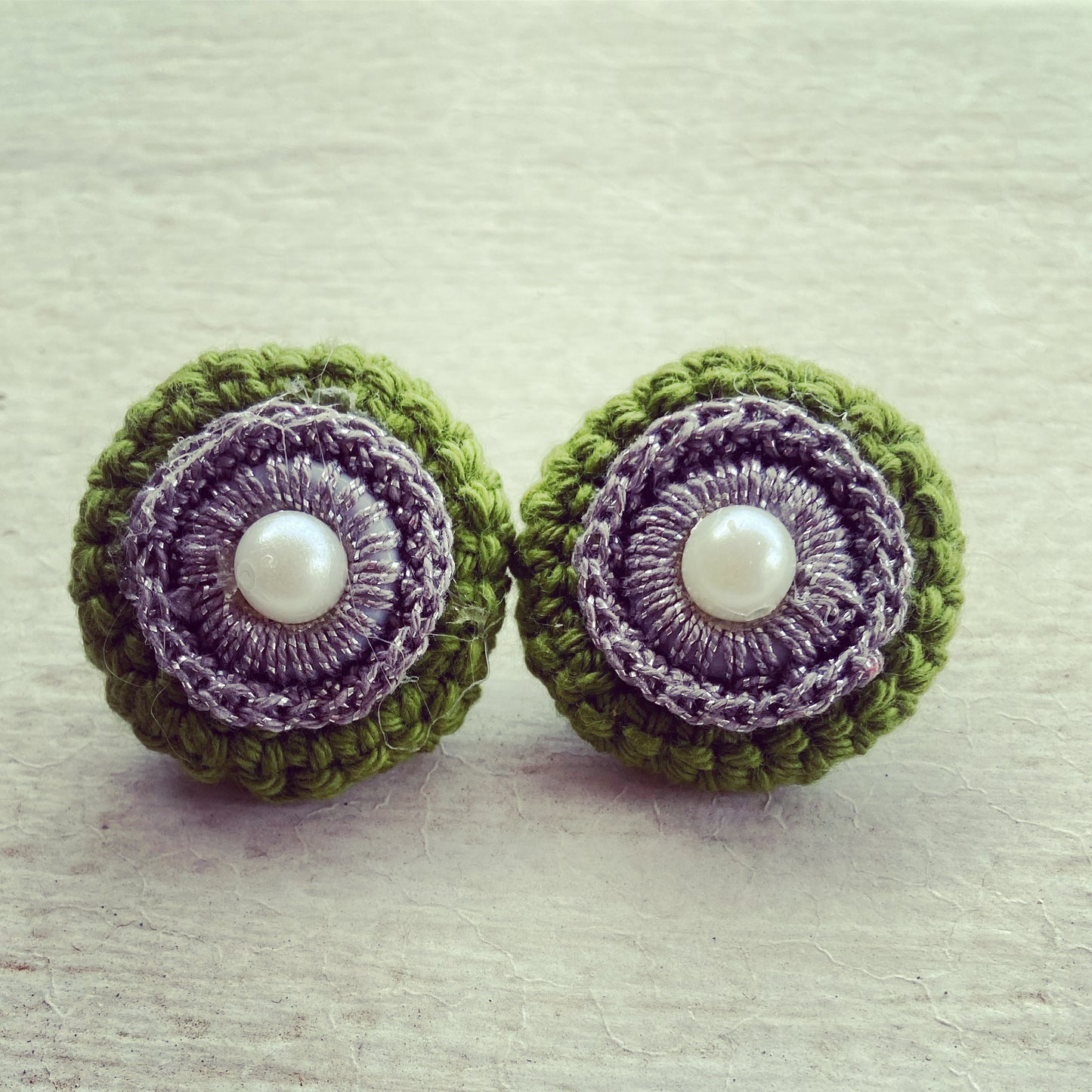 Green & Silver Studs