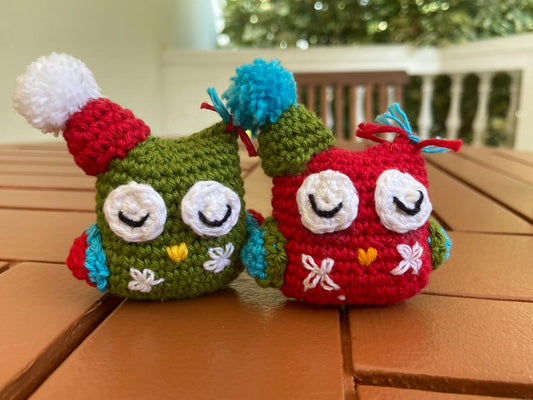 Sleepy Owl tree ornament (set of 2)