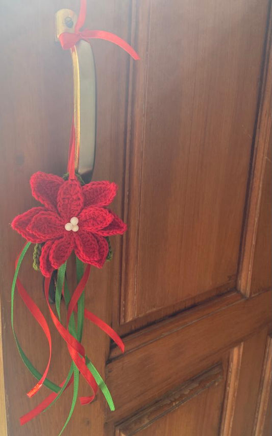 Poinsettia door hanger